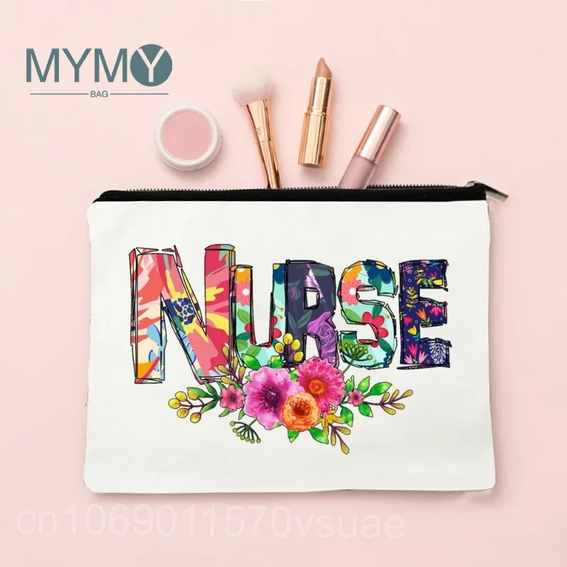 

Nurse Makeup Bag Women Cosmetic Case Nursing Is A Work of Heart Print Lady Travel Toiletries Organizer Female Wash Storage Gifts