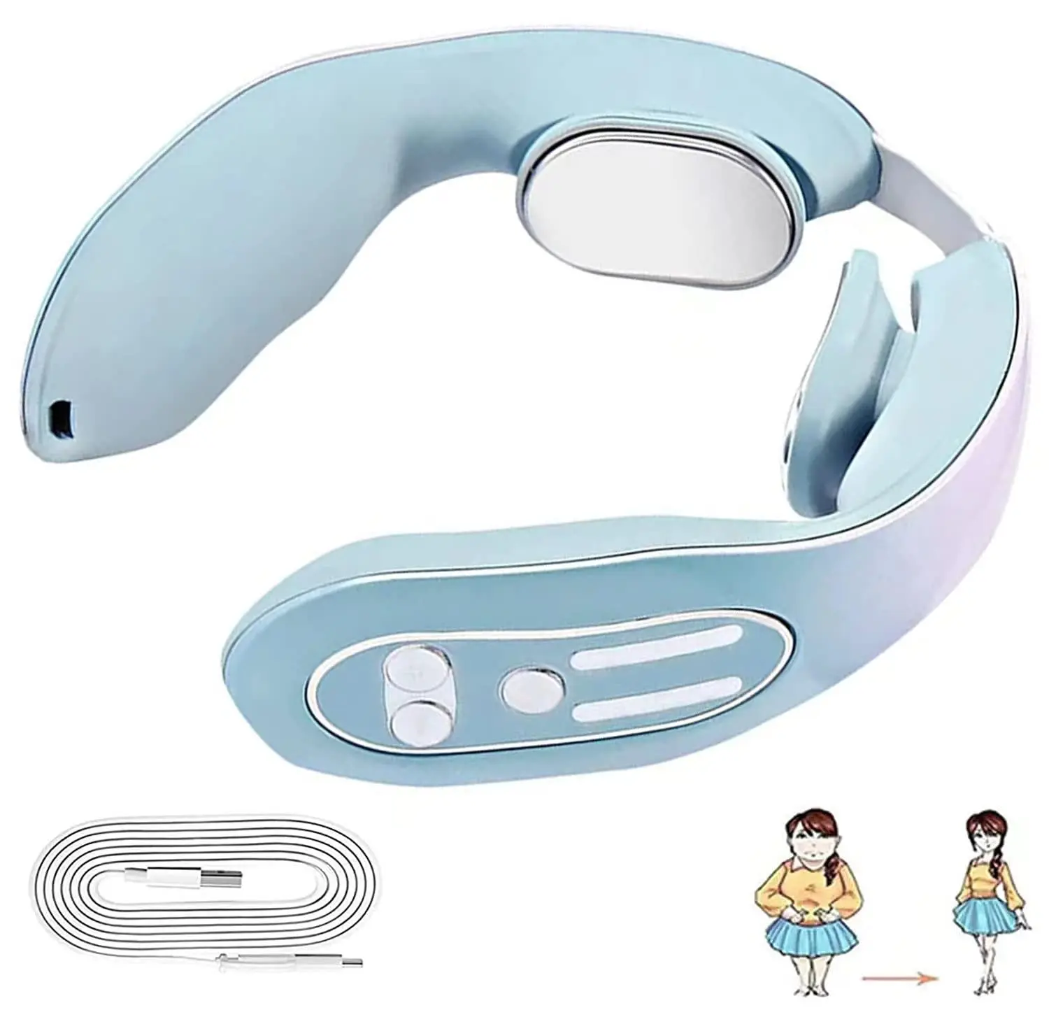 

Neck Acupuncture Lymph Massager, Electric Pulse Neck Massager Device, Smart Neck Thermal Massager, Portable Neck Massager Gift f