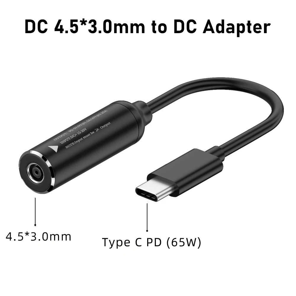 DC 4 5x3 0mm Female to Type C Male Plug Converter 65W USB C PD Fast jpg DC 4 5x3 0mm Female to Type C Male Plug Converter 65W USB C PD Fast jpg