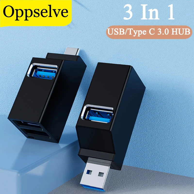 

Portable USB 3.0 Splitter HUB 3 In 1 Type C Expansion Dock Box High Speed Data Transfer Adapter For Laptop Macbook Mouse U Disk