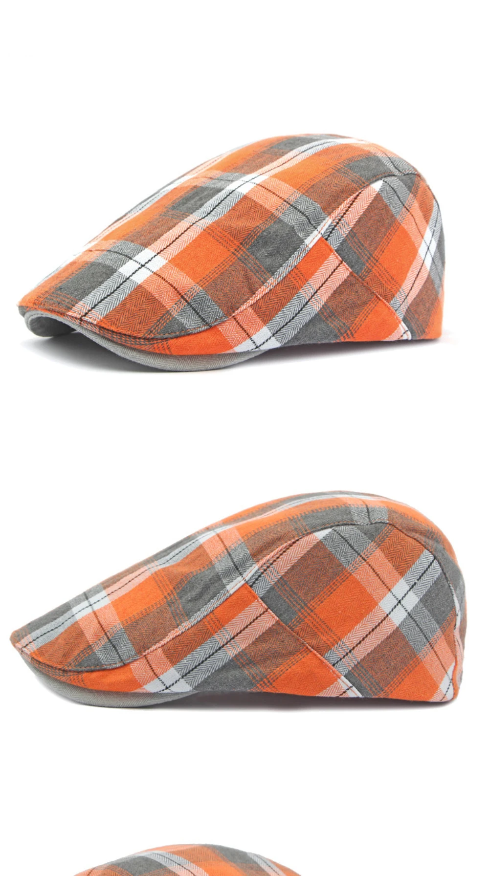 HT4637 Baskenmützen für Herren und Damen, Vintage Künstler-Mütze, Karierte Baskenmütze, Verstellbare Ivy Flat Cap, Frühling-Sommer Baskenmützen – Detail 8