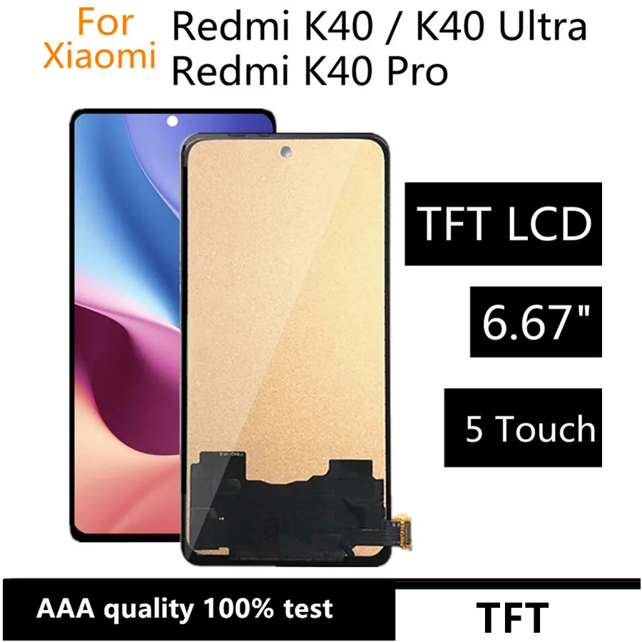 

6.67" TFT LCD For Xiaomi Redmi K40 Pro PLUS LCD Display M2012K11C Touch Screen Digitizer For Xiaomi Redmi K40 Ultra LCD Display