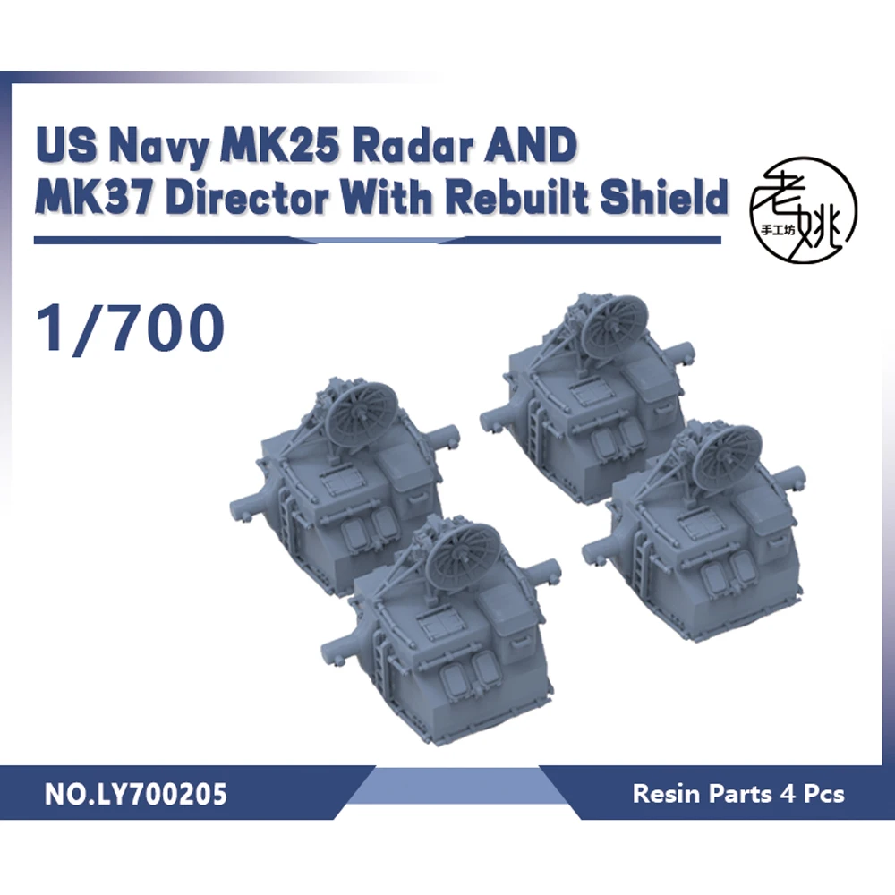 

Yao's Studio LY700205 1/700 3D Printed Resin Model Kit U.S Navy MK25 Radar AND MK37 Director With Rebuilt Shield 4 pcs