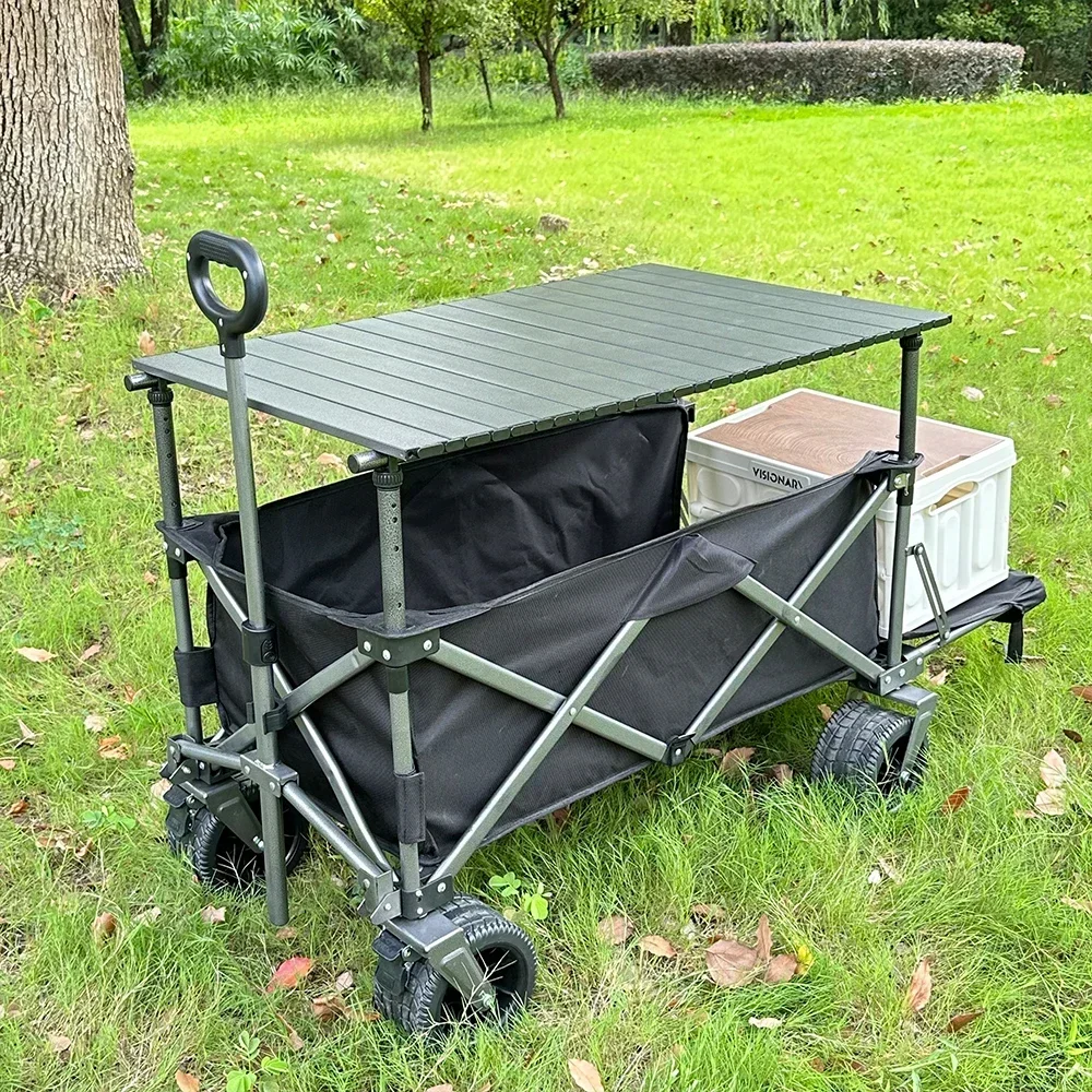 Outdoor Camper Table Foldable Retractable Support Camping Beach Table Camp Cart Top Camping Furniture Family Outdoor Items