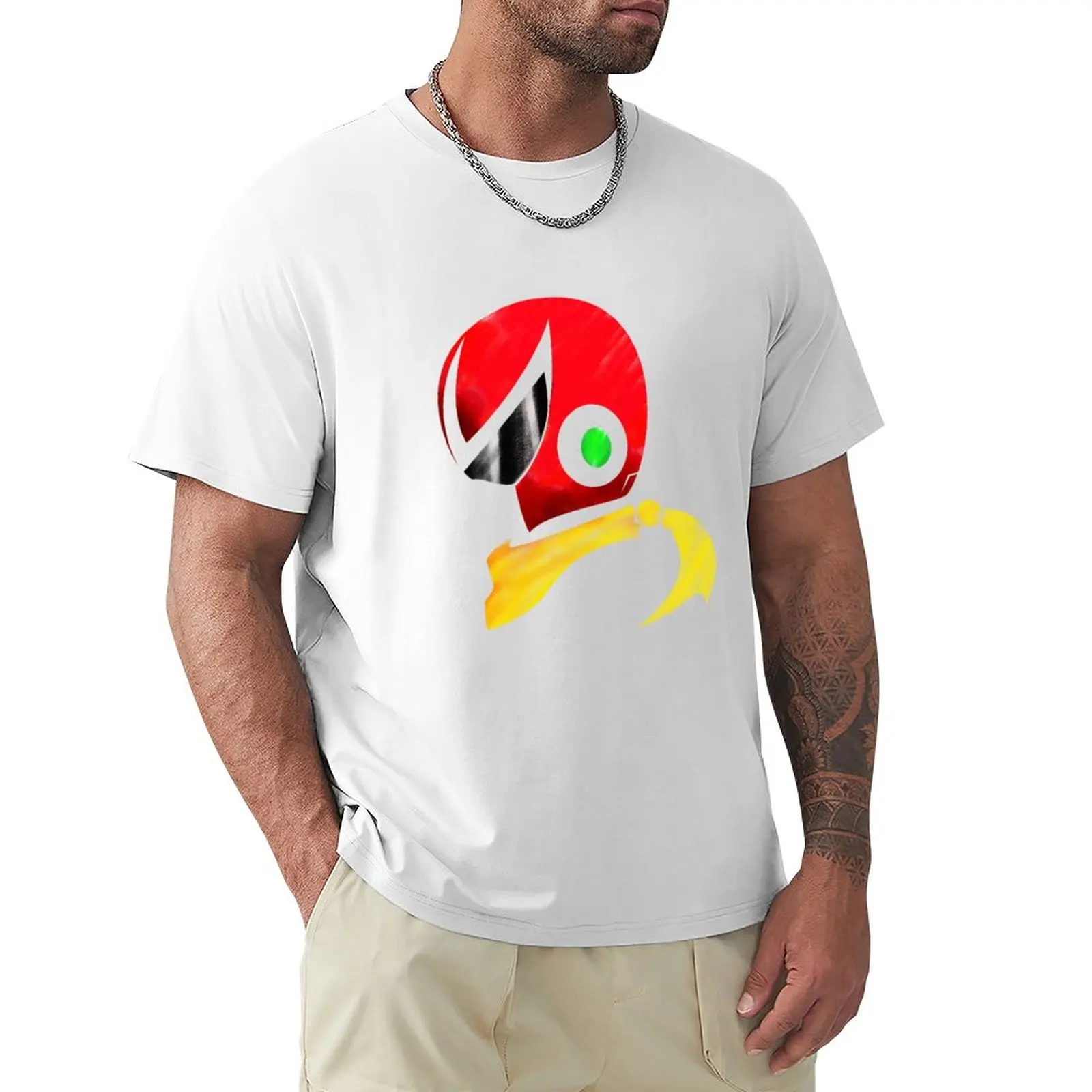 

Protoman Helmet Shirt T-Shirt summer clothes Short t-shirt fitted t shirts for men