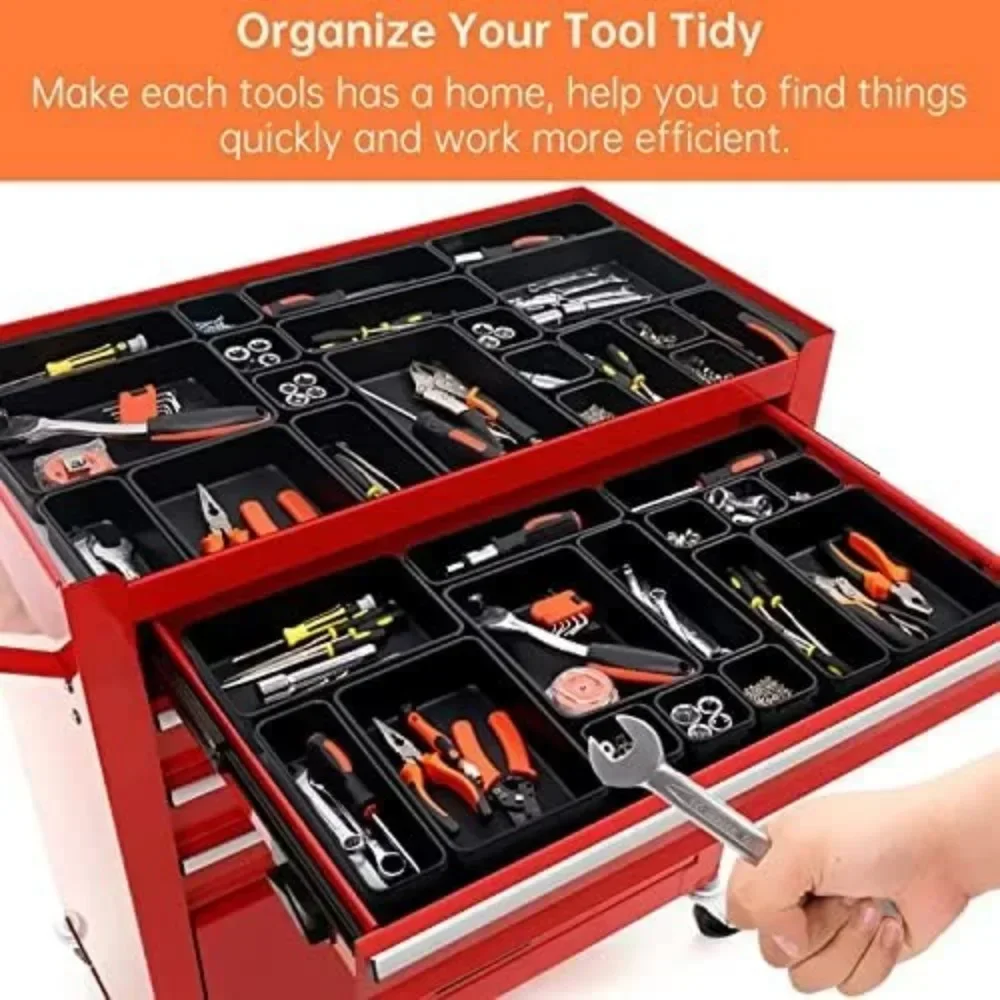 8/16/32pcs Drawer Organization Tool Box Organizer Tray Dividers Set Workbench Cabinet Bins Tool Chest Garage Hardware Tool Tray 4