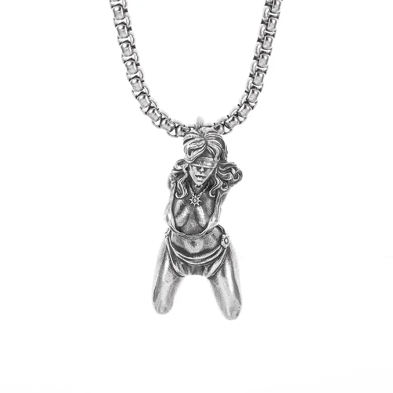Collana Gotica Con Ciondolo Croce E Teschi – In Acciaio Inossidabile, Stile Punk