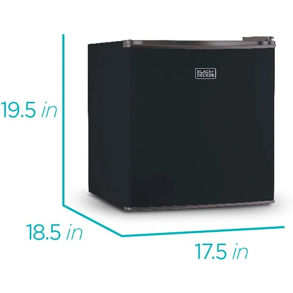 BCRK17B Compact Refrigerator Energy Star Single Door Mini Fridge with Freezer, 1.7 Cubic Feet, Black