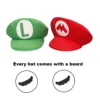 Super Mario Bros Hat Beard Set Cosplay Props Party Toys Kawaii Anime Figure Mario Luigi Cap Birthday Gifts for Kids 1