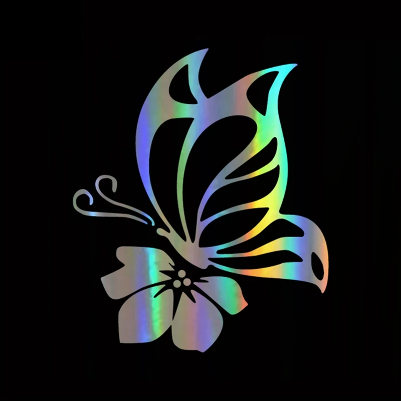 

3D Автомобильная наклейка, бабочка с цветком, модная виниловая наклейка, забавные наклейки и наклейки, виниловый Стайлинг автомобиля, 15*13 см