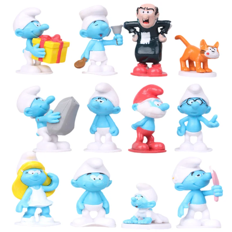 

Горячая Распродажа, 12 Smurfs ручная модель Les Schtro Smurfette, голубой эльф, детские украшения в форме фотографий, подарок на день рождения