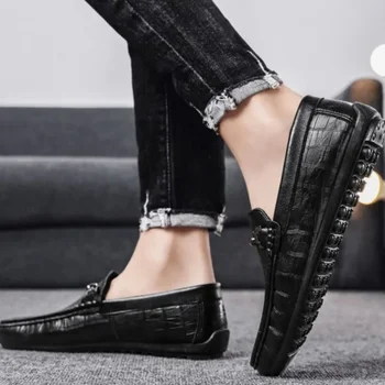 Scarpe casual da uomo comode Punta tonda piatta in promozione Scarpe classiche in pelle originali da uomo Liquidazione economica 2025 Trend New 1