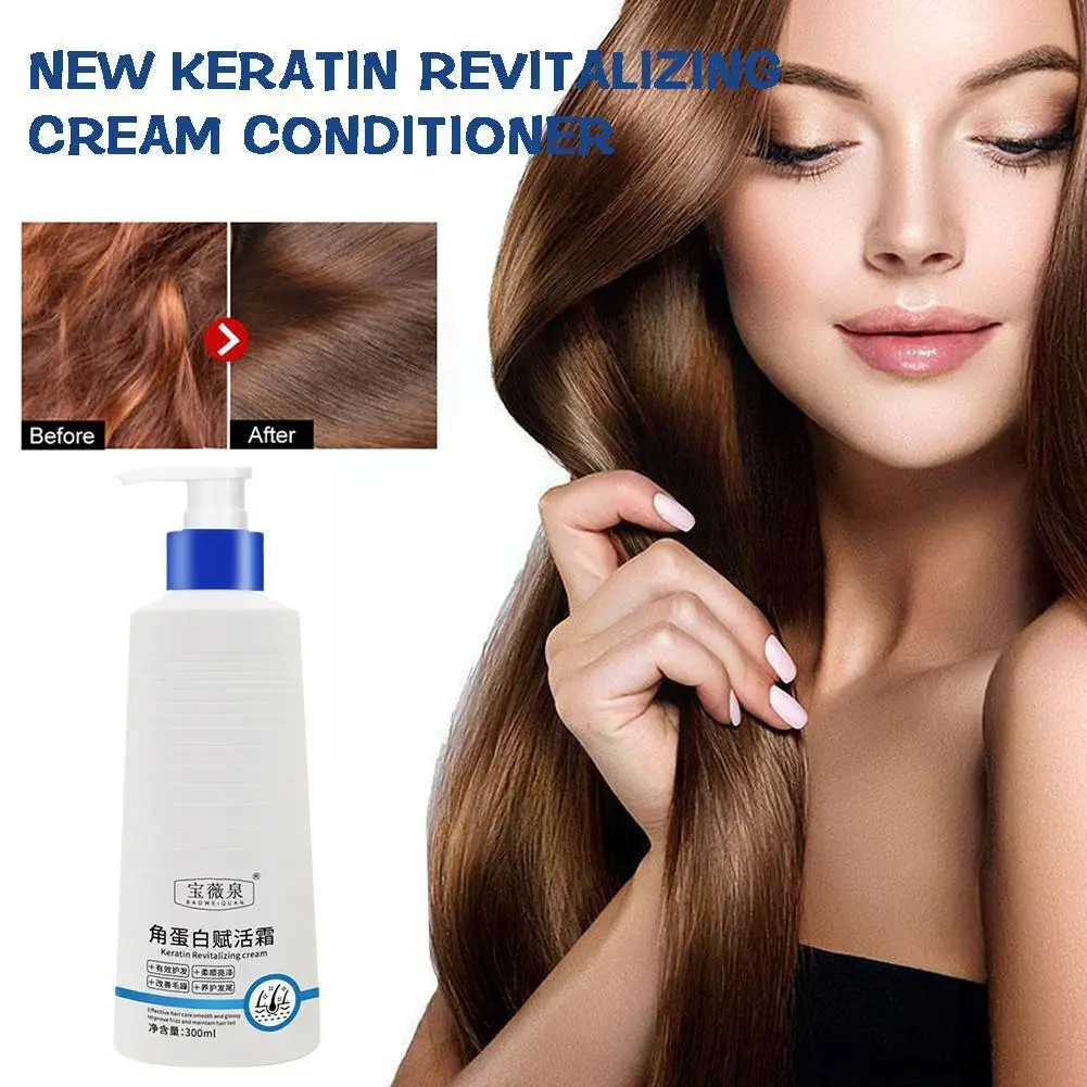 

300mlml Keratin Revitalizing Cream for Scalp Care Nourishing Moisturizing Smoothing Protecting Hair Conditioner and Hair Cl B0T7