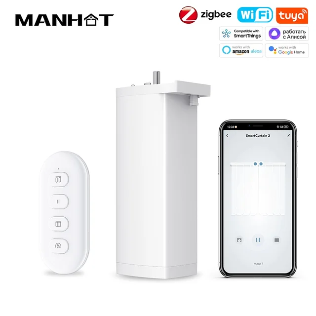 มอเตอร์ม่านไฟฟ้าอัจฉริยะ Tuya Zigbee/WIFI ขนาด 15 ซม. รองรับการควบคุมด้วยเสียงผ่าน Alexa และ Google Home Assistant 1