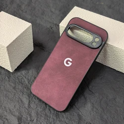 Luxurious Anti - Slip Sheepskin Flannel Phone Case - Soft PU Shockproof Protective Cover - Google Pixel 5 (Wine Red)