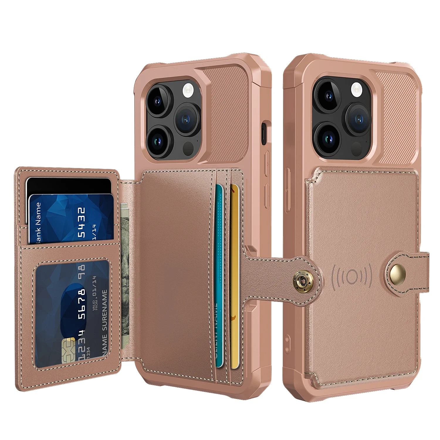 Leather Magnetic Card Slot Wallet Case - Anti-Drop Protection & Holder Pocket Cover