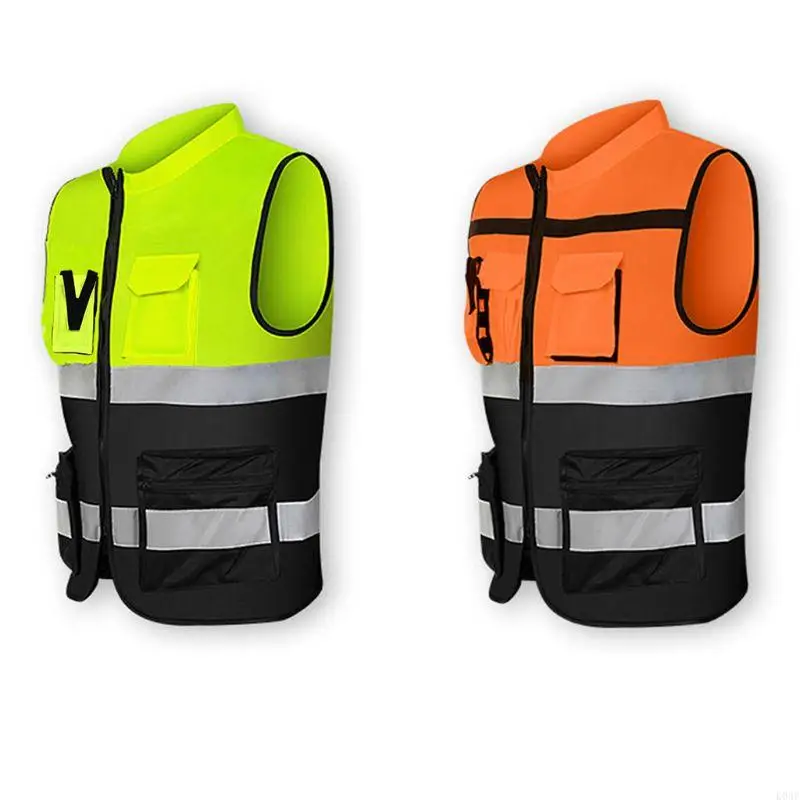 K0AF Night Work Security Running Cycling Safety Reflective Vest High Visibility Vest