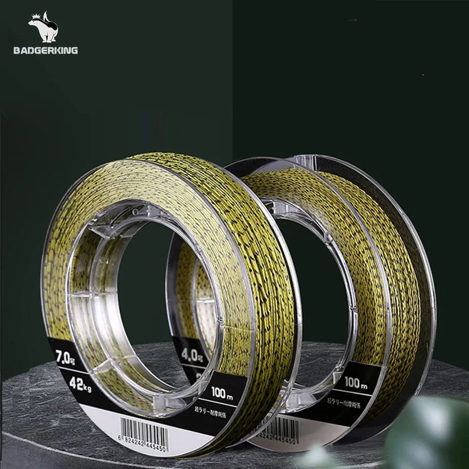 100m carp fishing leader line 4 strands PE braided fishing line multifilament line braid line Camouflage 4cord fishing line 2