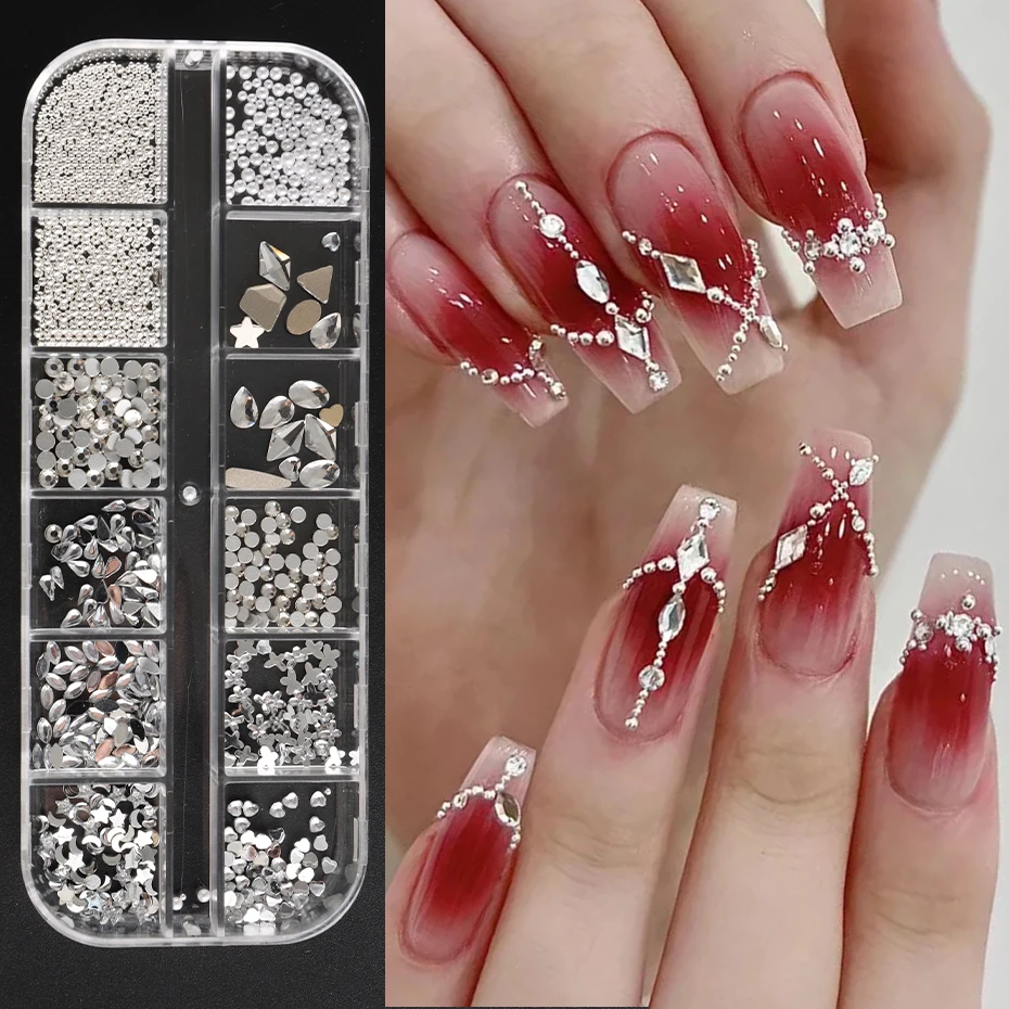 Long acrylic clear nails with Rhinestones/Swarovski 💅🏻 - YouTube