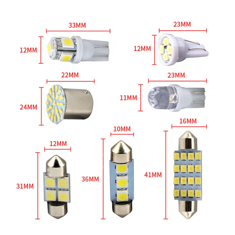 T10 194 Led Car Bulb10 Pack T10 LED White W5W 5-SMD 5050 Super Bright 168  2825 Wedge LED Car Lights Source Replacement Bulbs Interior Lamps