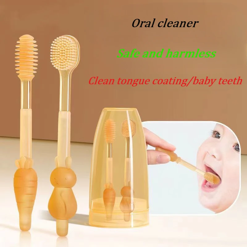 Baby Toothbrush and Baby Tooth Brush Set Newborn Tongue Coating Teeth Oral Cleaning Soft Toothbrush for Kid New Born Items