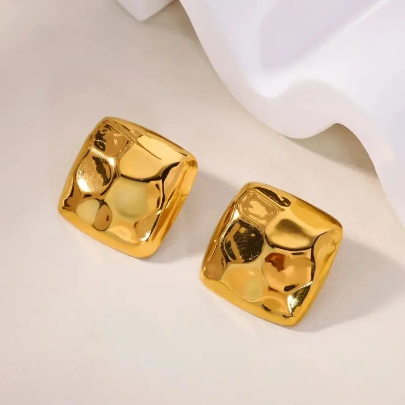 Stainless Steel Square Stud Earrings