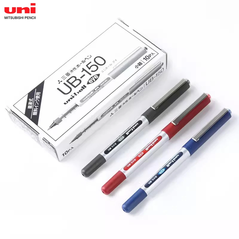 Uni UB-150 Straight Liquid Type Neutral Pen Stationery Supplies 0.38/0.5mm Anti Halo Dye Ball-point Pen For Student Exam Office 3