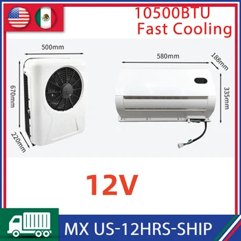 Aspligo Auto Electric Parking Air Conditioner 12V 10500btu Refrigeration Split Air Conditioning 24V for Truck Caravan Camper Van 1