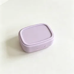Vibrant Compact Contact Lens Case with Mirror - Portable Soaking Storage Kit (Purple)