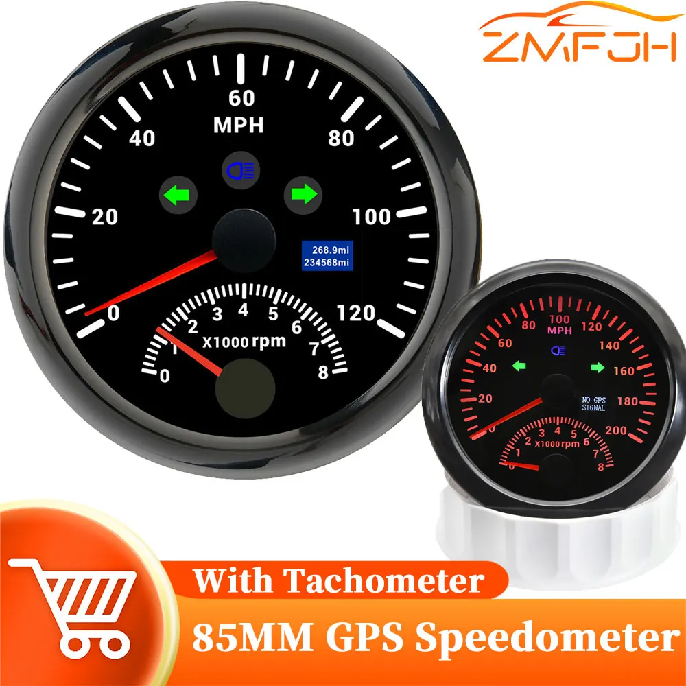 85MM GPS Tachometer Mit 8000RPM Drehzahlmesser Universal Motorrad Digital Tacho  Tacho Meter Sensor Für Auto Lkw Boot 12V - AliExpress