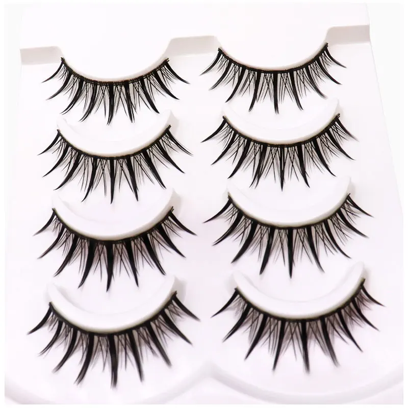 HANDAIYAN Manga Lashes 4 Pairs Wispy Cosplay Japanese Anime Handmade Natural Long Thick Curling Eyelash Extension Makeuptool -Outlet Maid Outfit Store Sfad189d01c8d4039add98629d9c5520cA.jpg