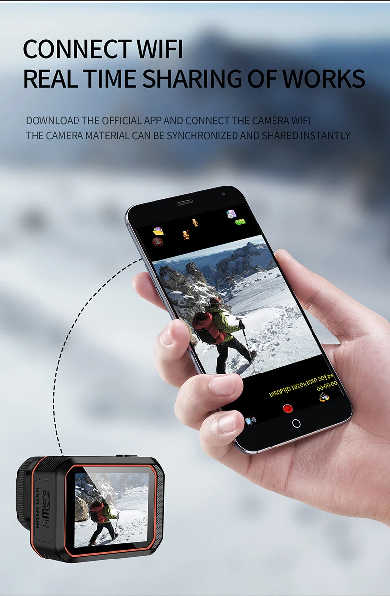 Axnen Viran 4k Action Camera Waterproof Screen Sports Cameras Mini