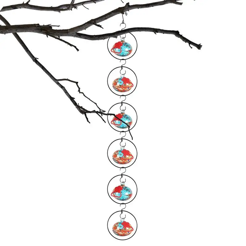 

6-круглая уличная кормушка для птиц, кормушки для Колибри с ветряными колокольчиками, герметичный садовый декор, защита от муравьев, аксессуары для защиты от пчел