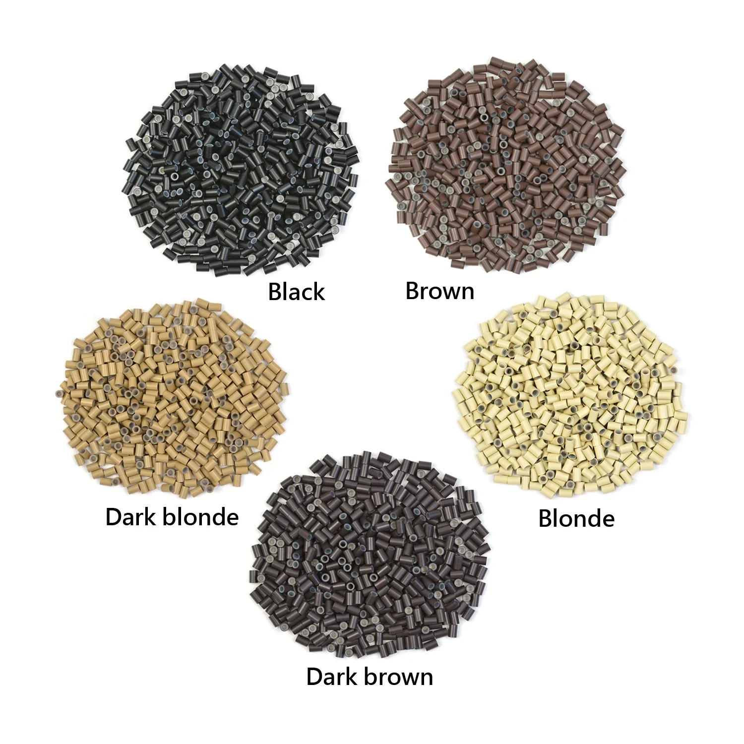 1000개 4.0*2.8*6.0mm 구리 튜브/링크 드레드락 비즈 헤어 액세서리 헤어 링 헤어 익스텐션용 실리콘 안감