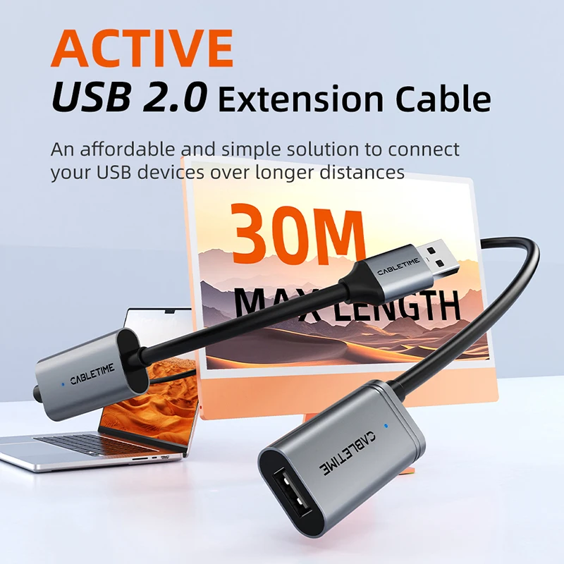 High-Speed USB 2.0 Extension Cable with Fast Data Transfer - Up to 480Mbps, Multiple Lengths Available