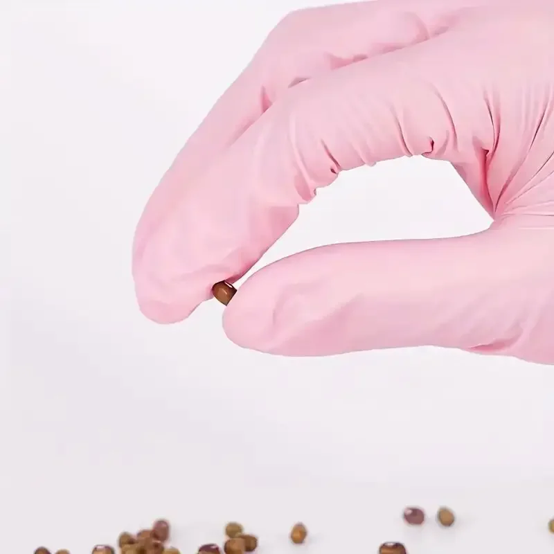 Description Picture 6 of item20/50/100PCS Pink Nitrile Gloves Disposable Powder & Latex Free Kitchen Gloves Women Beauty Salon Cooking Tattoo Hair Dye Gloves