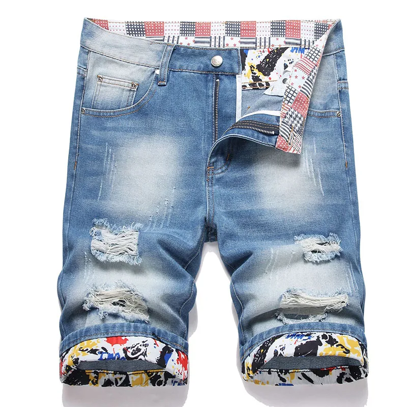 Mens Ripped Short Jeans Size 28-42