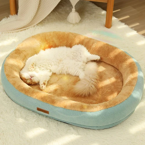 Kimpets 고양이 침대 개 애완 동물 침대 개집 미끄럼 방지 겨울 따뜻한 작은 개 개집 수면 제거 세척 부드러운 강아지 쿠션 고양이 용품 2