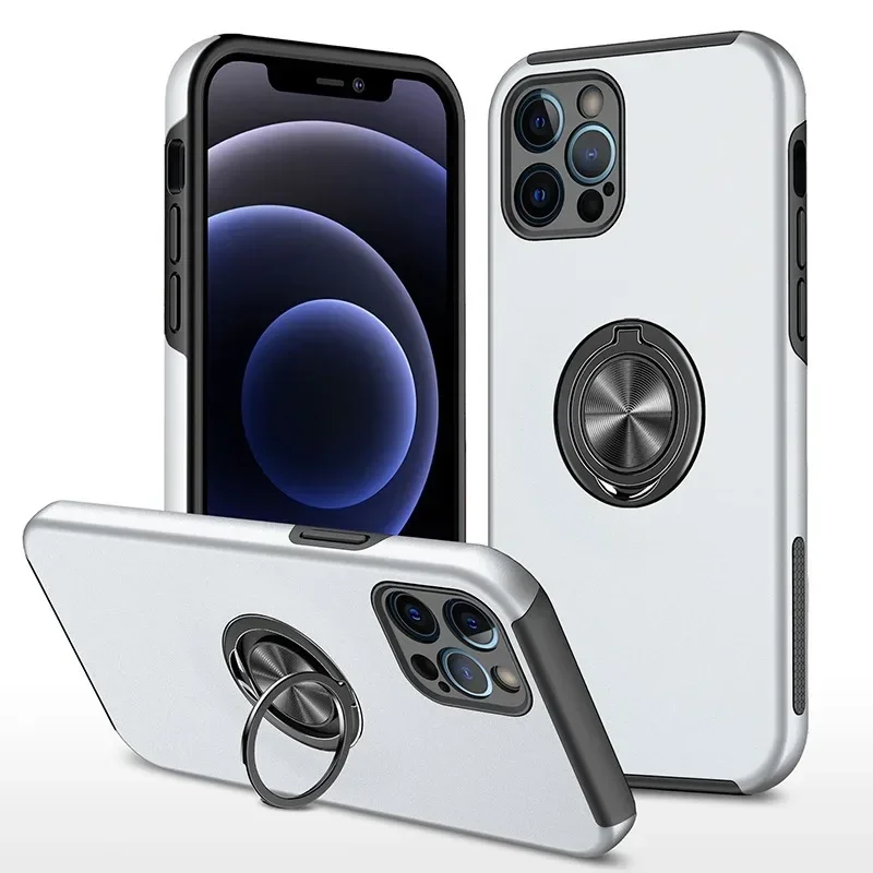 Magnetic Ring Holder Phone Case - Hard Shell Protective Cover