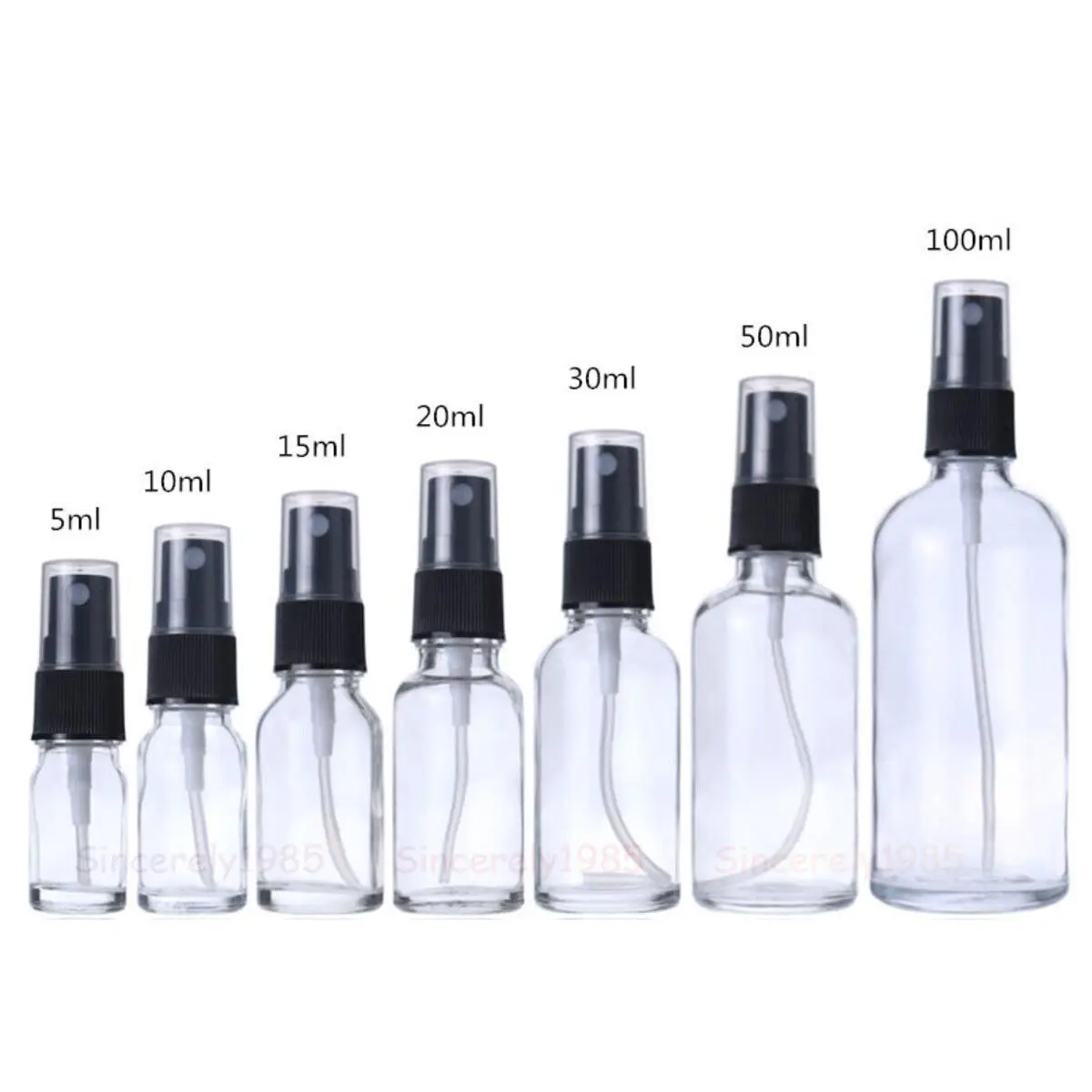 5X 10X 5/10/15/20/30/50/100ML BlueGreen Clear Amber Glass Spray Bottle Essential Oil Sprayer Portable Refillable Travel Bottl