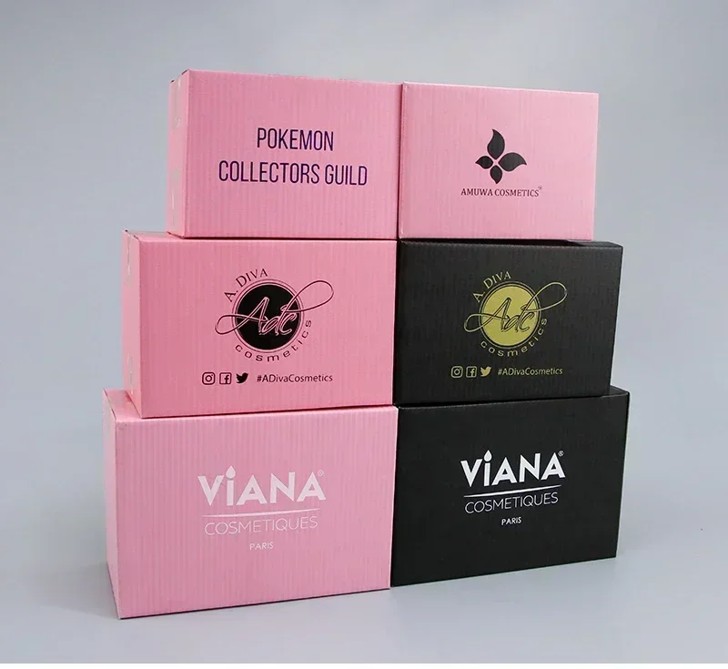 5pcs/10pcs / black and pink paper box 3-layer corrugated paper packaging gift box supports customized size and logo 15 Sfad22aaadb004ae08fff98814248a0dei