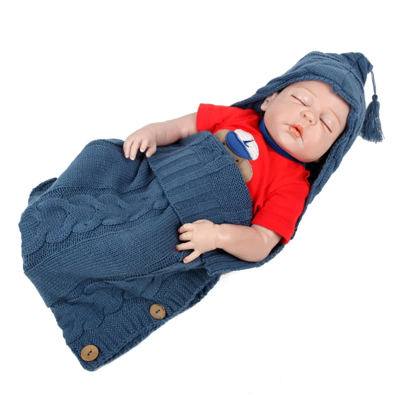 

New Style Knitted Baby Robes Sleeping Bag Cute Winter Baby Clothing Sleepwear For Girls Boys