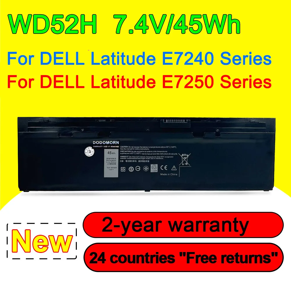 

Аккумулятор для ноутбука WD52H для Dell Latitude E7250 E7240 Series VFV59 GVD76 7,4 в 45 Втч