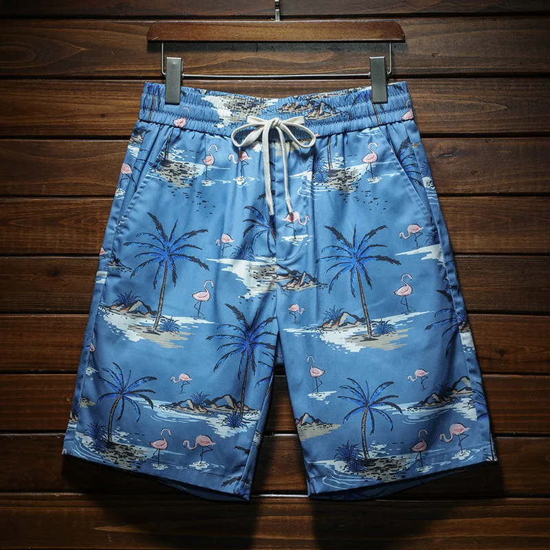 Summer Beach Shorts Men2024New Fashionable Color Pattern Loose Breathable Pants Outdoor Trendy Cropped Pants 4
