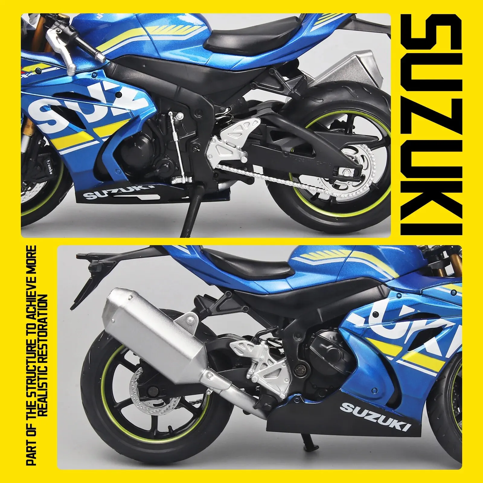 CCA 1:12 Scal SUZUKI GSX1000 โมเดลรถจักรยานยนต์เหล็ก การออกแบบ