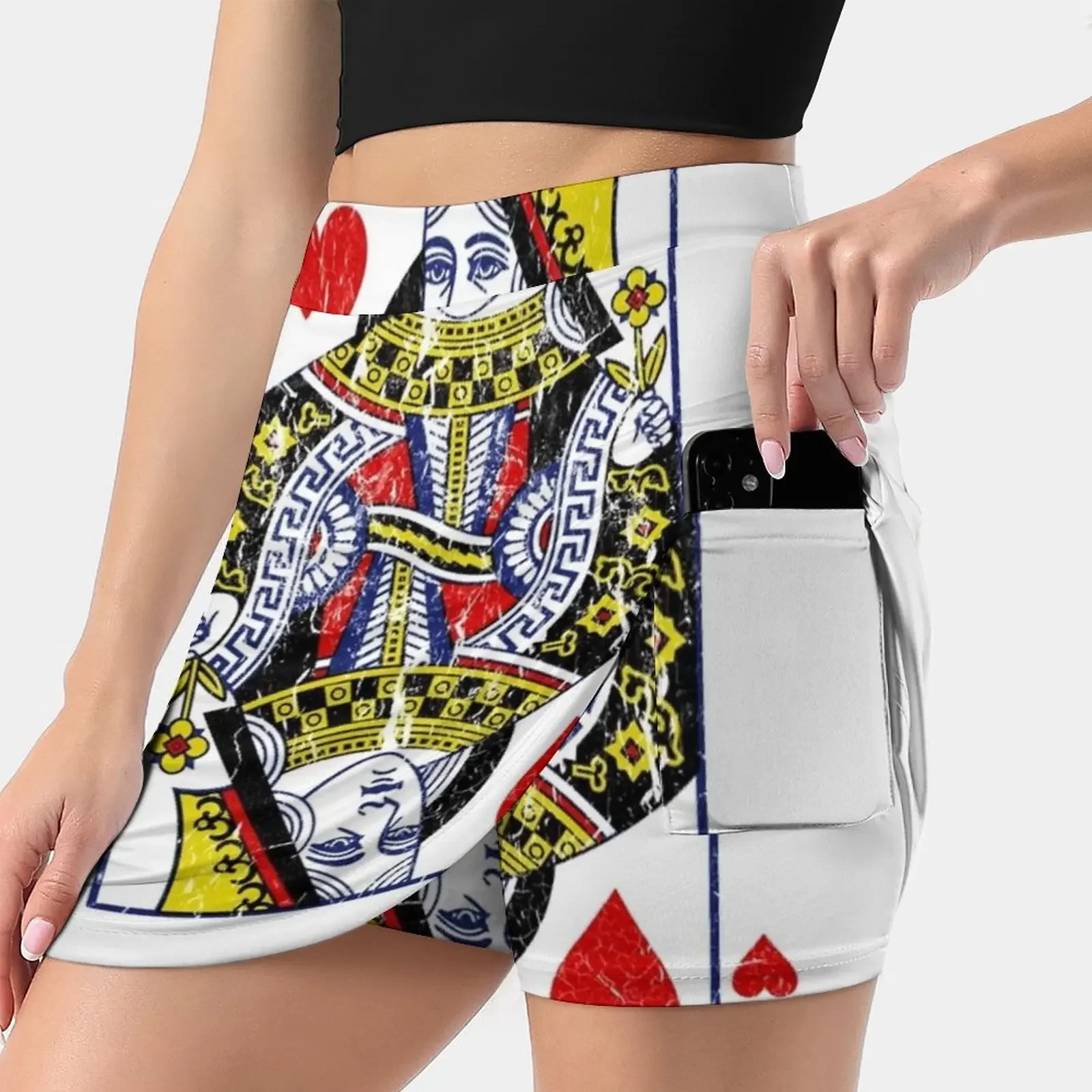 

Queen Of Hearts Playing Card Women's skirt Mini Skirts A Line Skirt With Hide Pocket Queen Of Hearts Playing Game Poker Texas