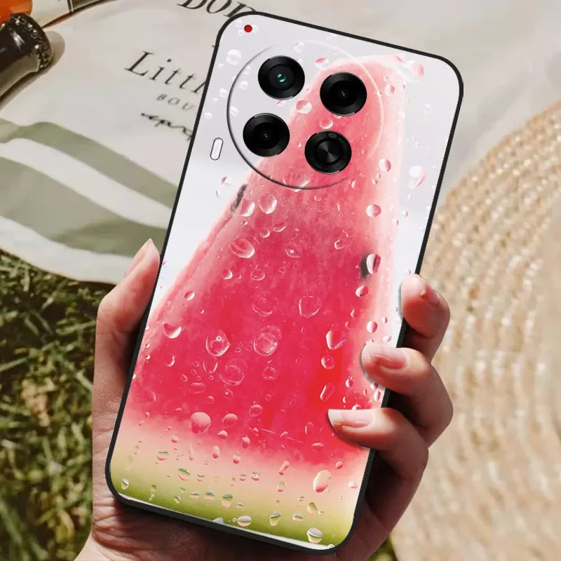 Stylish Painted Silicone TPU Soft Phone Case - Black Protective Shell