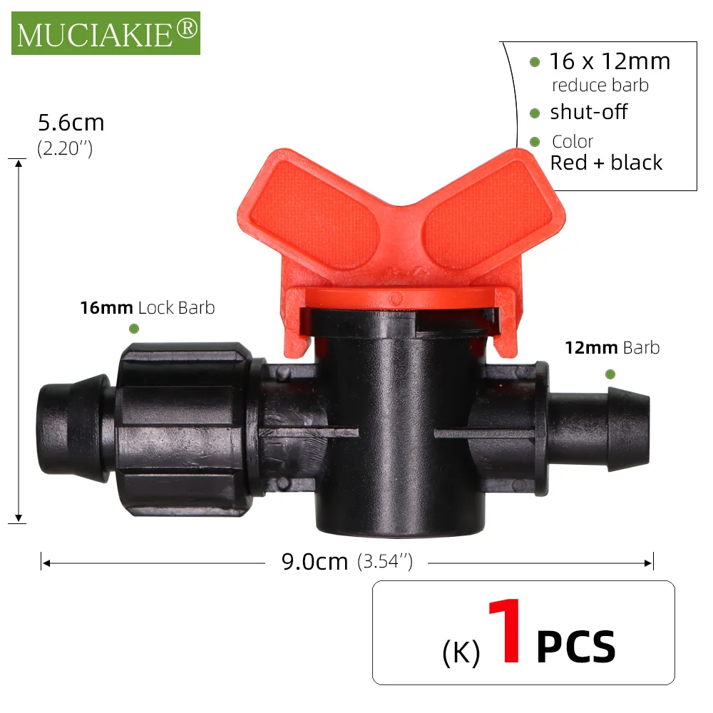 MUCIAKIE 1PC 1/2'' 3/4'' Thread Equal Reduced Watering Coupling Adapter Garden Irrigation Shut Off Valve Drip Tap Fittings Joint 