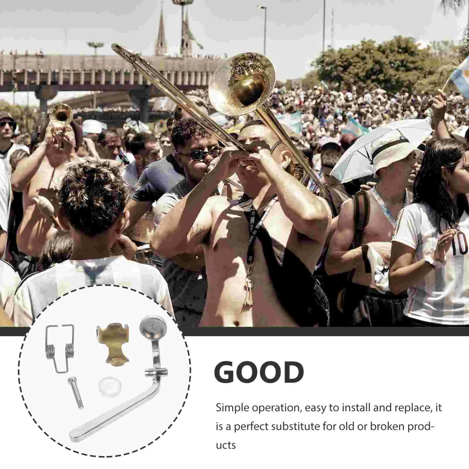 Trombone Accessories 1pc Durable Replace Drain Clique Bond Watergate Key Mounting Trombone Musical Instruments Long Tube Parts