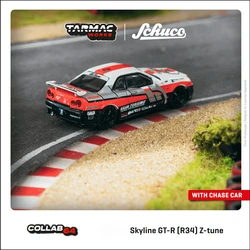 **Preorder** Tarmac Works 1:64 Skyline GTR R34 Z-tune GT Racing White/Red/Black Diecast Model Car
